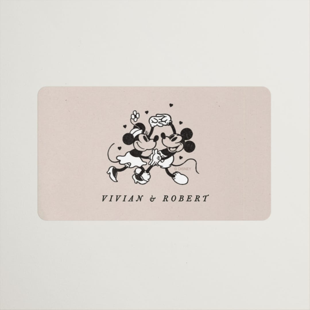 "Disney's Retro Mickey Mouse and Minnie Mouse" - Wedding Favor Stickers in Retro by Sumak Studio - Front