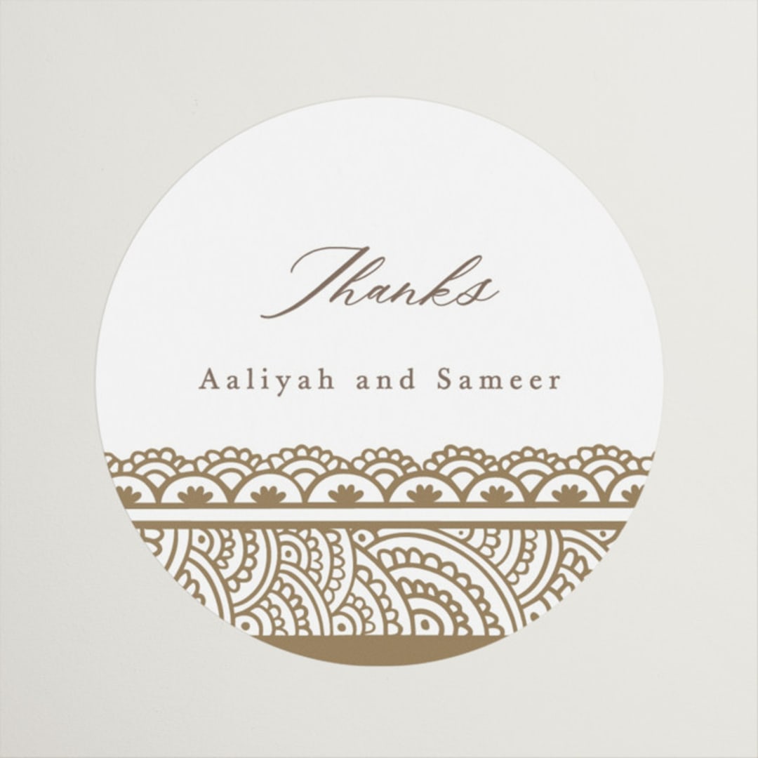 "Gilded Henna" - Wedding Favor Stickers in Lily by Mansi Verma - Front