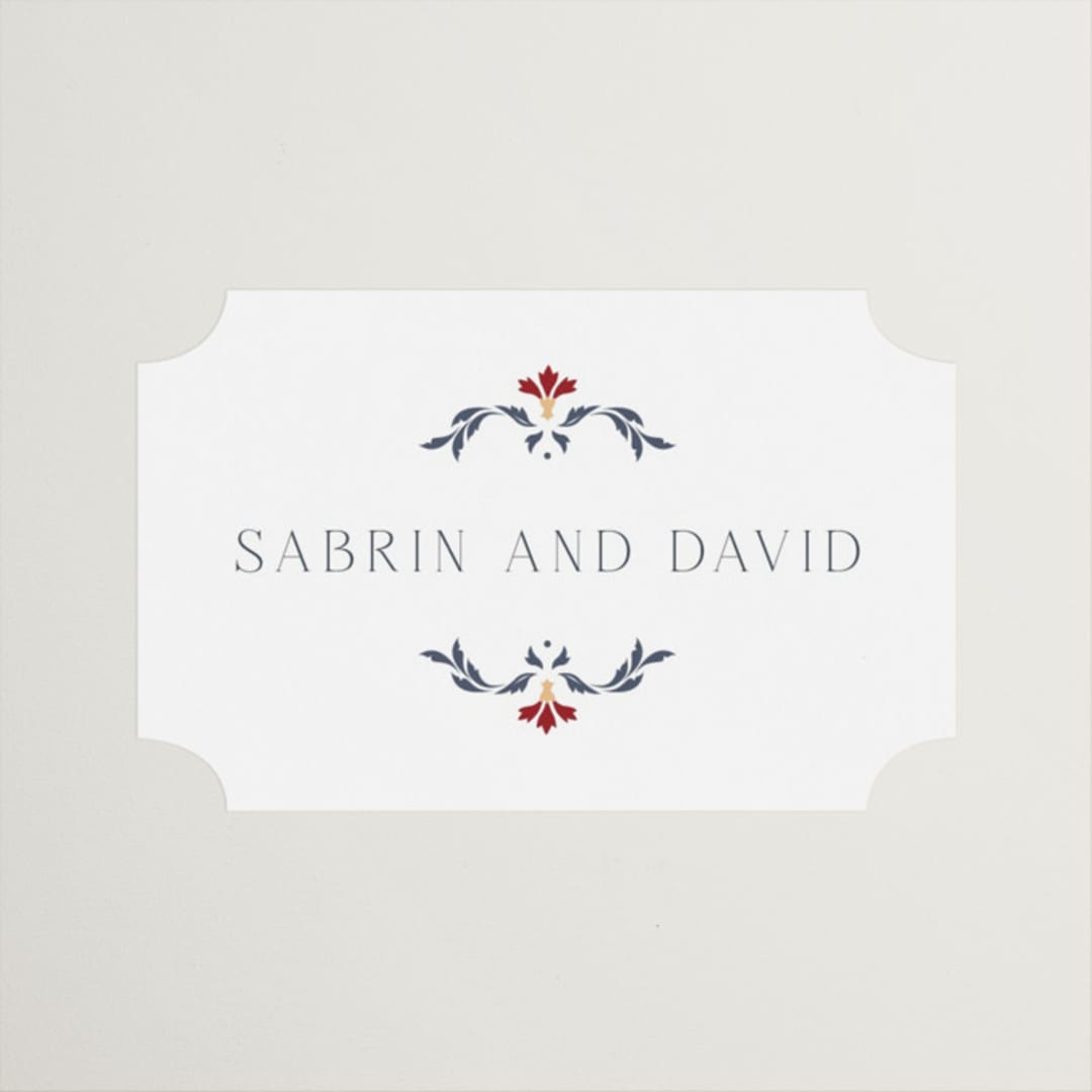 "Islamic Arch" - Wedding Favor Stickers in Scarlet by Sabrin Deirani - Front