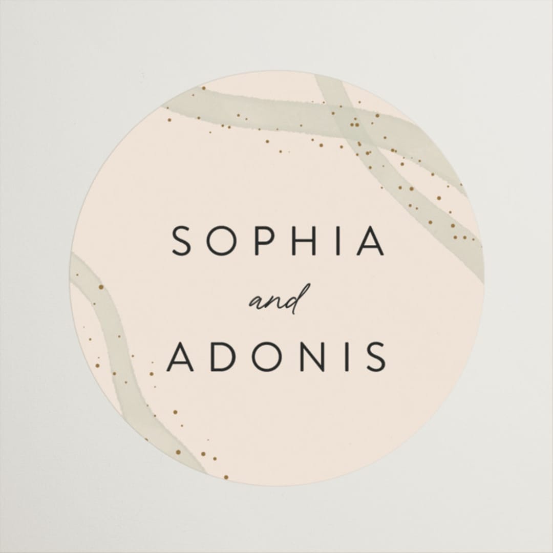"Stefana" - Wedding Favor Stickers in Linen by Maria Hilas-Louie - Front