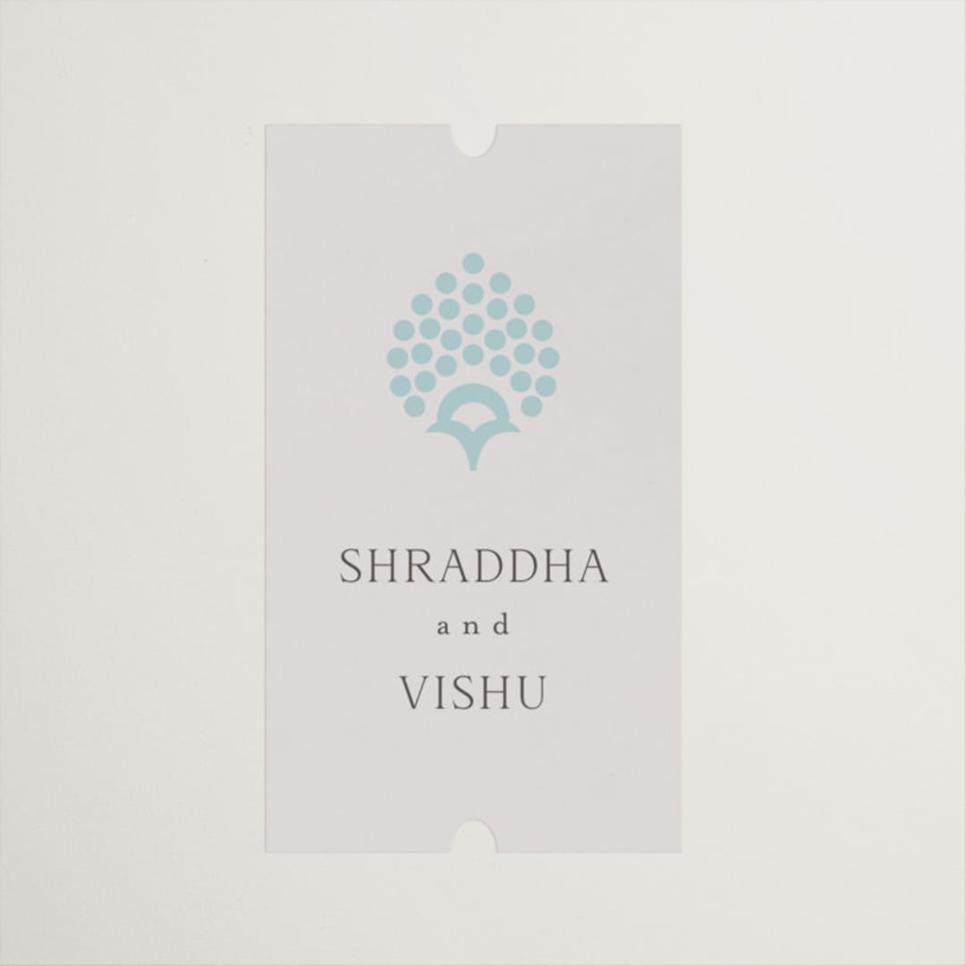 "Shraddha" - Wedding Favor Stickers in Celestial by Deynaaz Daraei - Front
