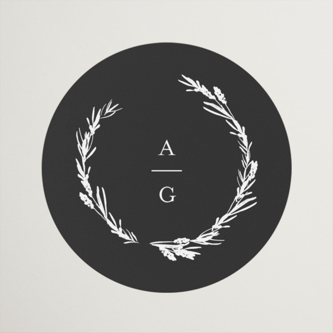 "Panache" - Wedding Favor Stickers in Onyx by Kristie Kern - Front