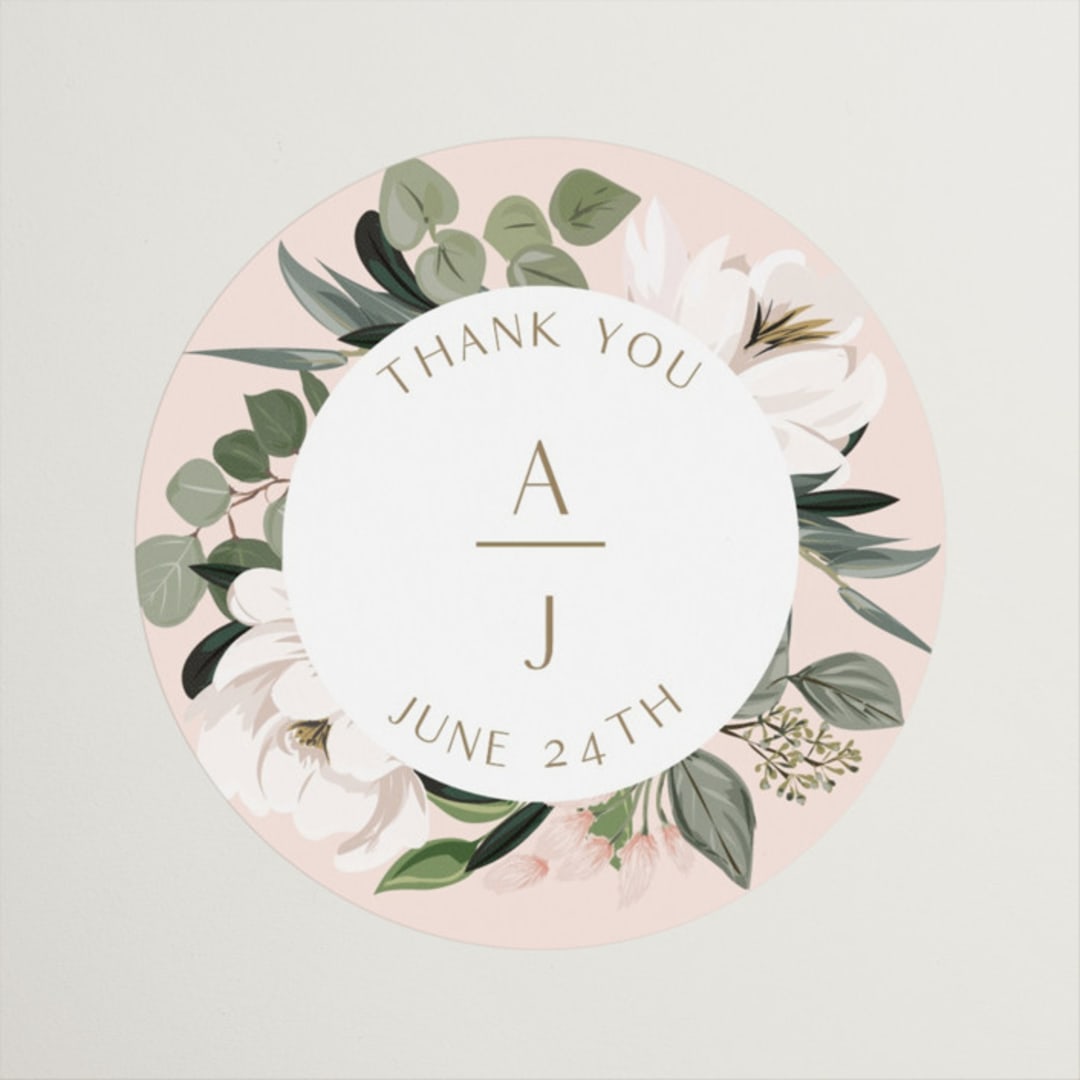 "Country Garden" - Wedding Favor Stickers in Verdant by Susan Moyal - Front