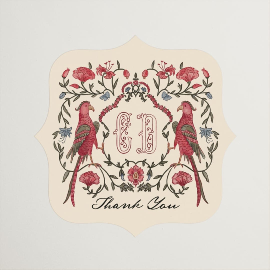 "Tapestry" - Wedding Favor Stickers in Almond by Jenna Holcomb - Front