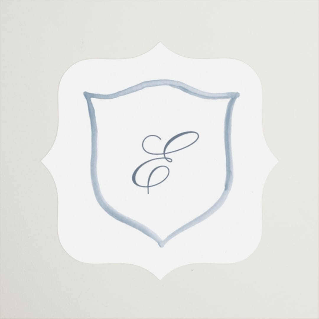 "Wildflower Corners" - Wedding Favor Stickers in Bluebell by Everett Paper Goods - Front