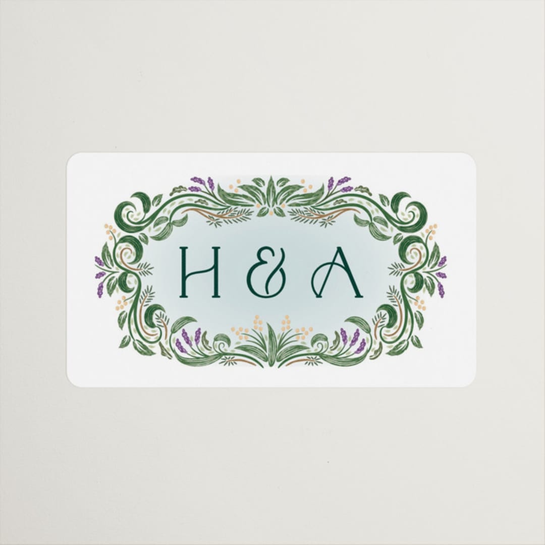 "Sierra" - Wedding Favor Stickers in Spruce by Paper Sun Studio - Front