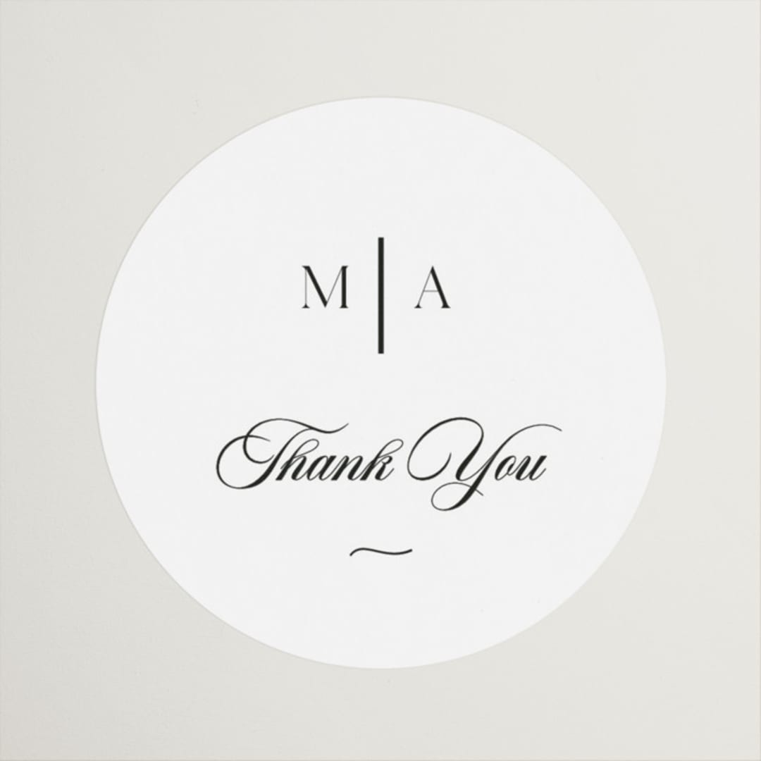 "Classic & Timeless" - Wedding Favor Stickers in Obsidian by Lucrecia Caporale - Front