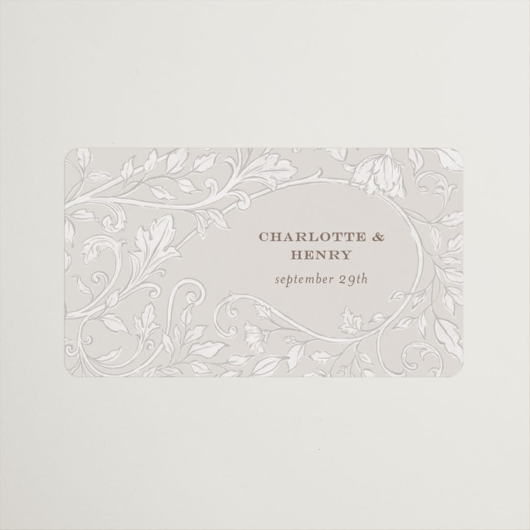 "vintage flourishes" - Wedding Favor Stickers in Natural by BR Designs - Front