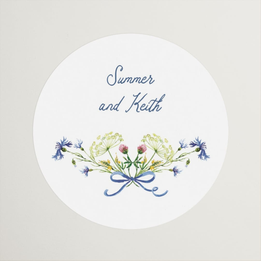 "Wildflower Romance" - Wedding Favor Stickers in Ivory by frau brandt - Front