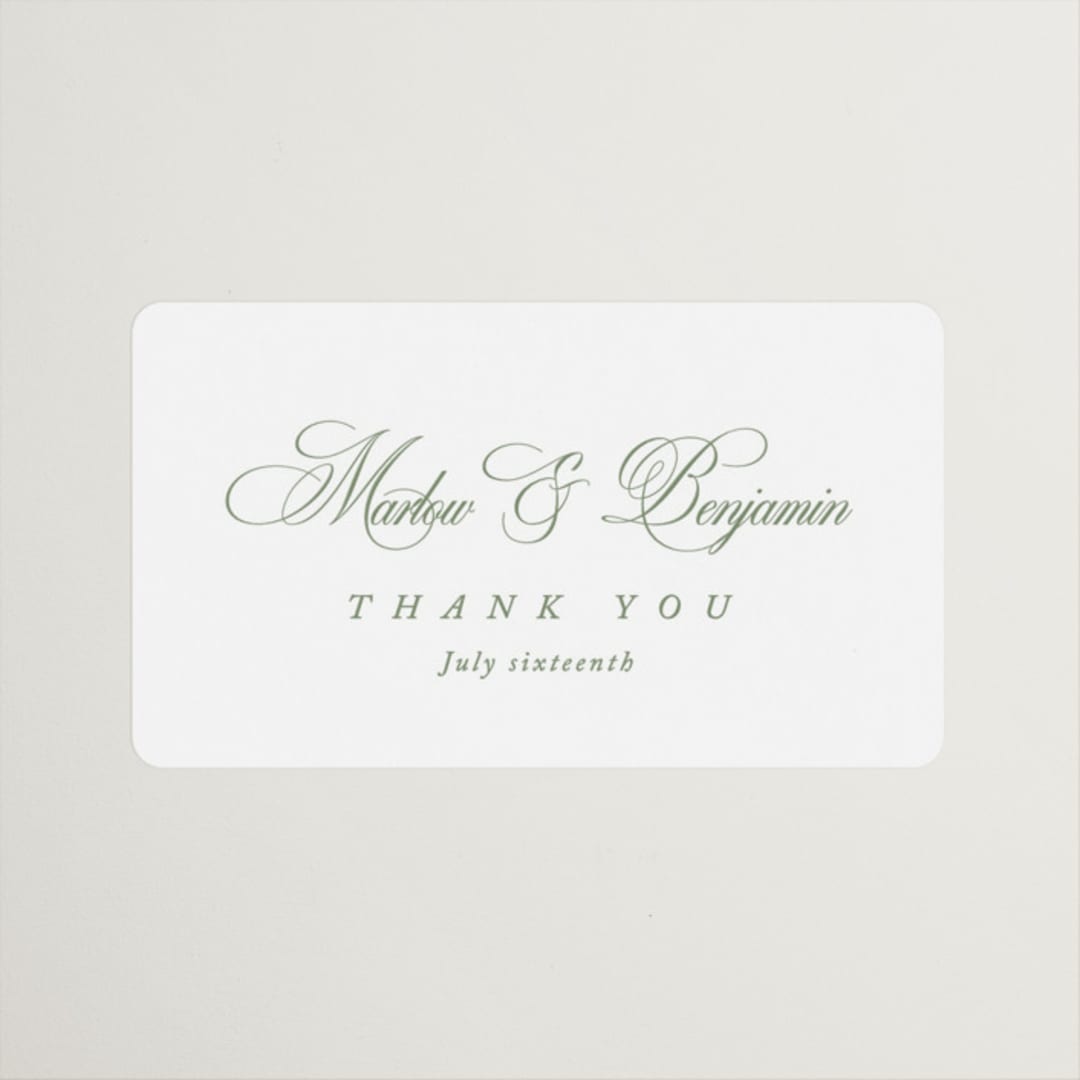 "Chic Script" - Wedding Favor Stickers in Garden by Kelly Schmidt - Front