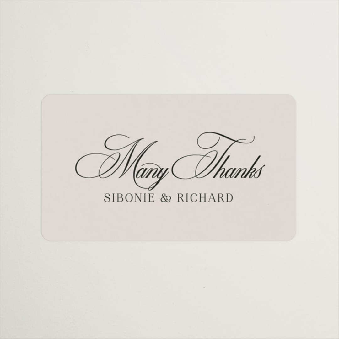 "Sibonie" - Wedding Favor Stickers in Ivory by Melanie Kosuge - Front