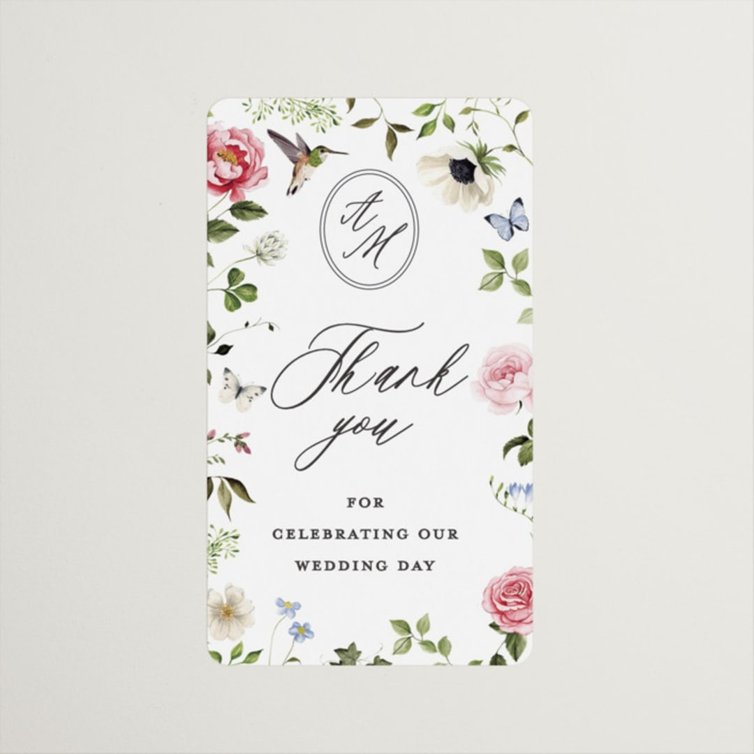 "Ornate" - Wedding Favor Stickers in Peony by Sarah Knight - Front