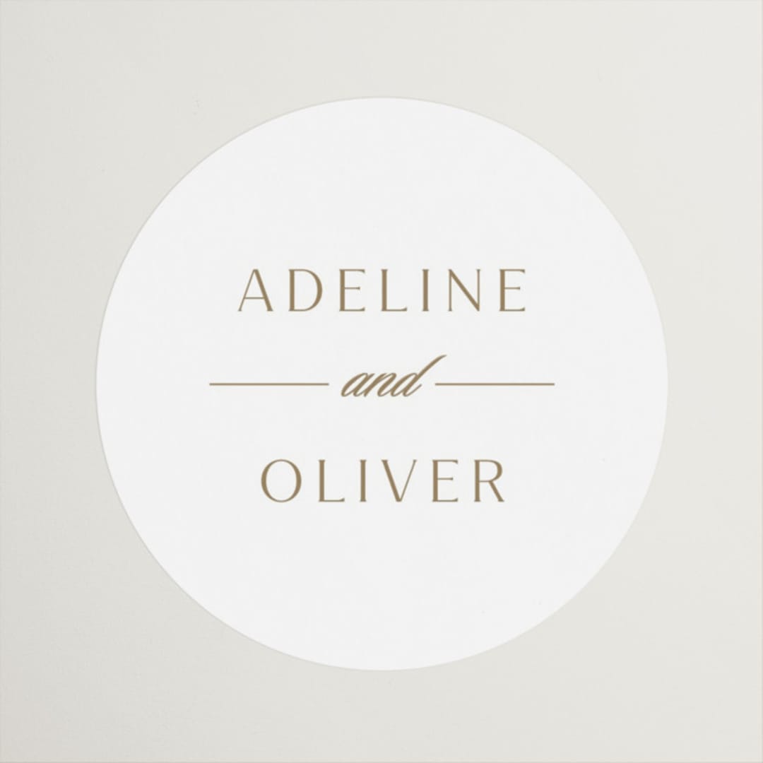 "Classic decorum" - Wedding Favor Stickers in Golden by Stacey Meacham - Front