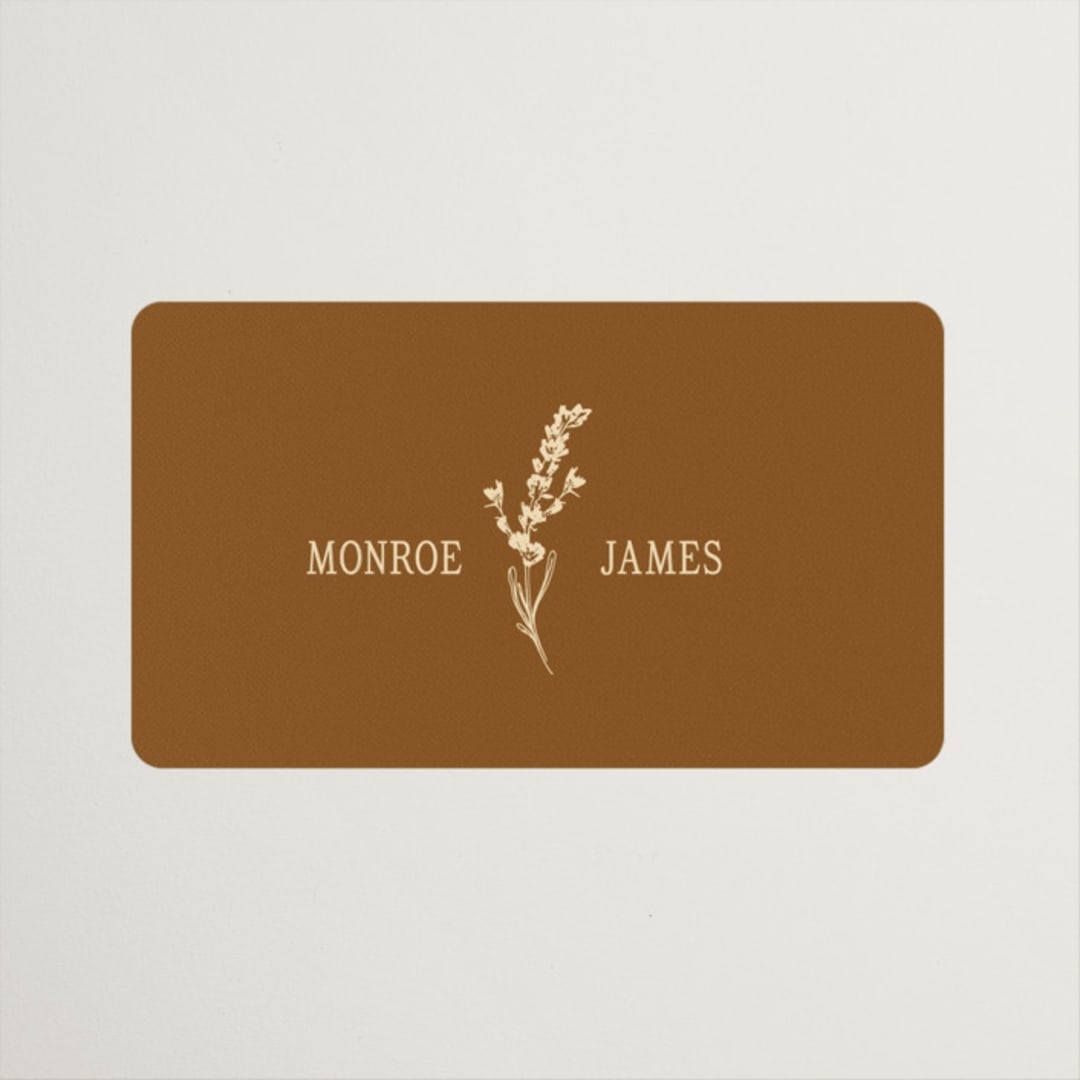 "Classic and Floral" - Wedding Favor Stickers in Bark by Jen Ramsey - Front