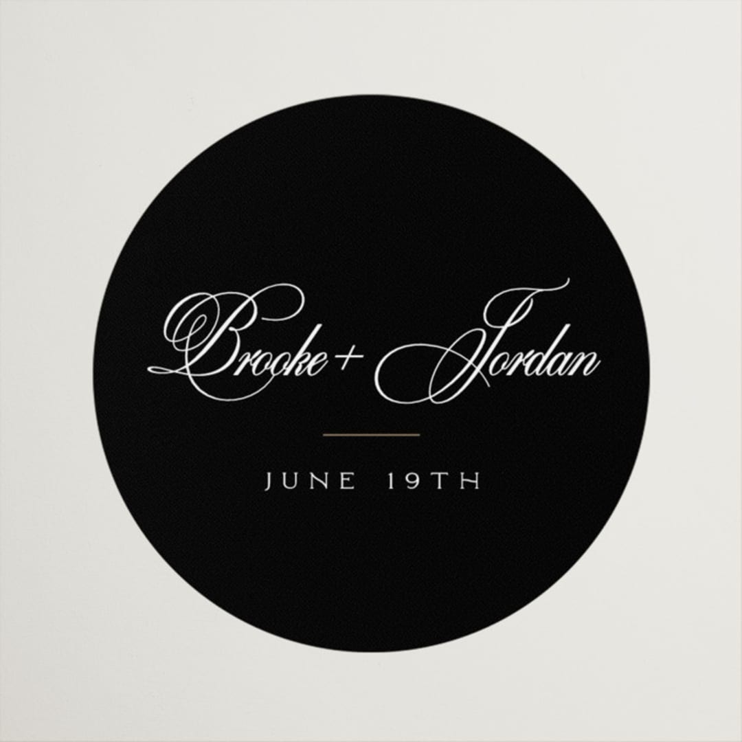 "Side by Side" - Wedding Favor Stickers in Tuxedo by Orasie - Front