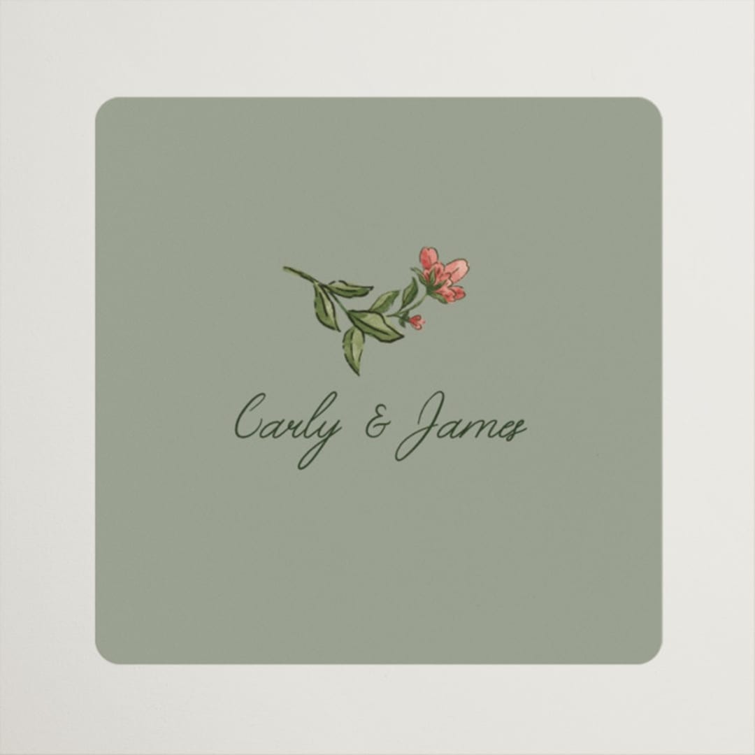 "Wedding Tapestry" - Wedding Favor Stickers in Coral Fern by Chris Griffith - Front