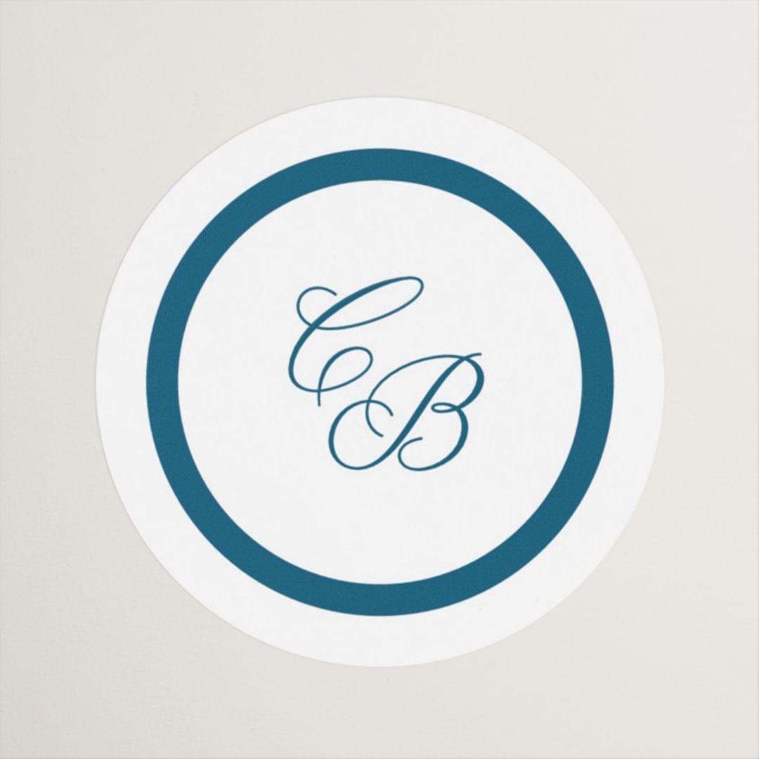 "Coast" - Wedding Favor Stickers in Ocean by Kelly Schmidt - Front