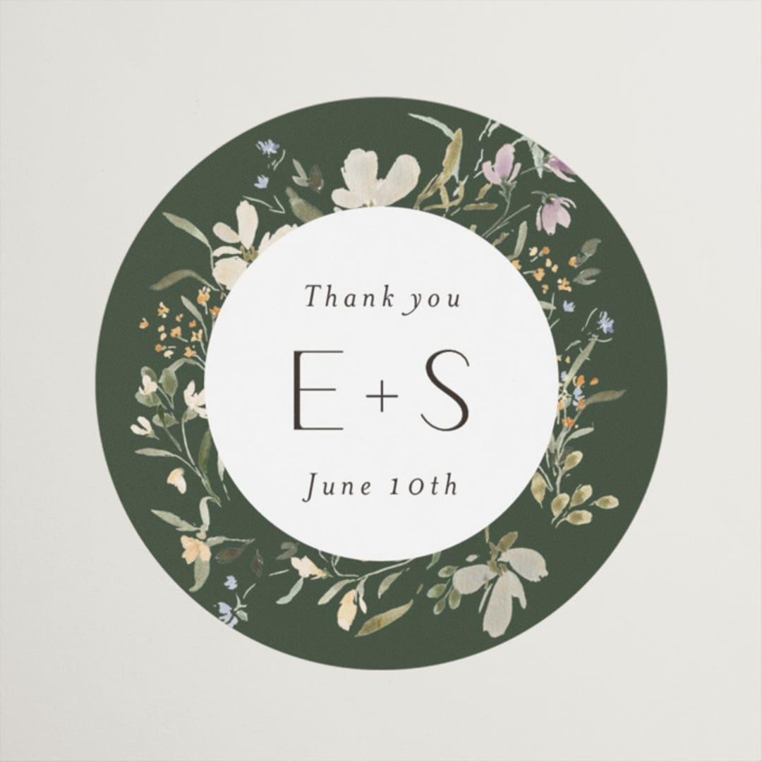 "Aster" - Wedding Favor Stickers in Garden by Itsy Belle Studio - Front