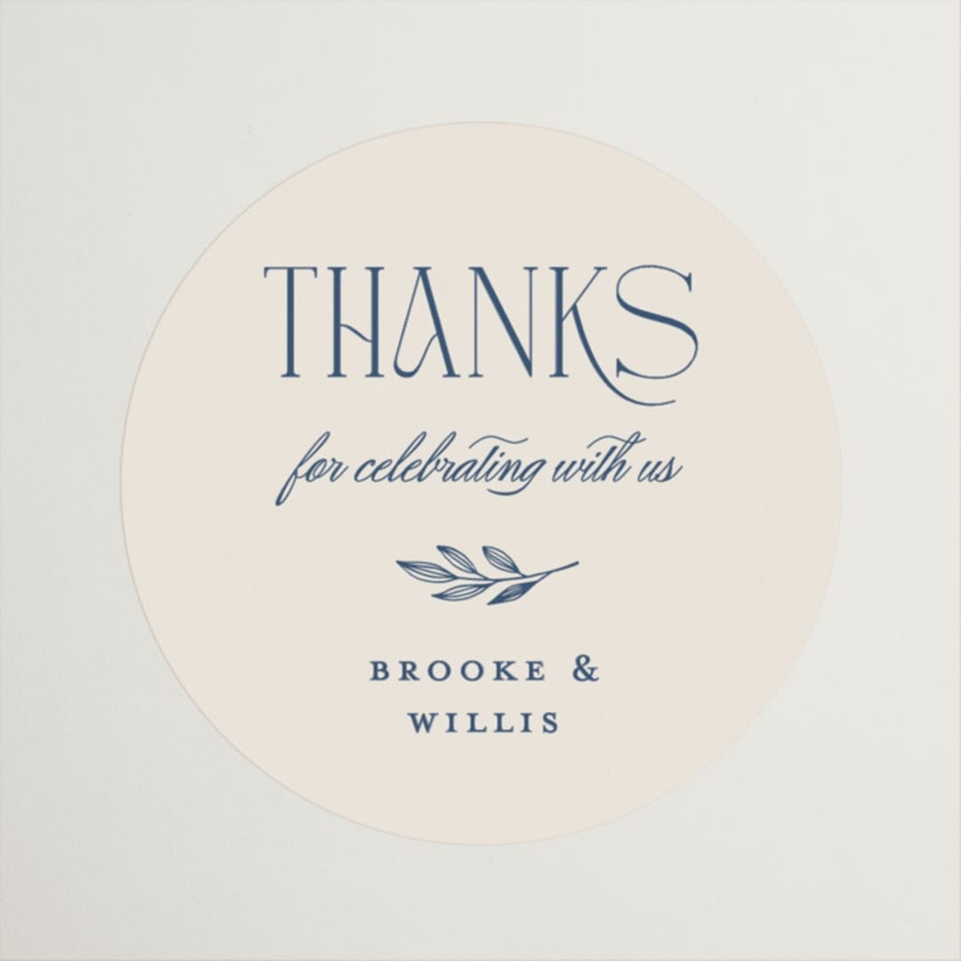"Arched Monogram" - Wedding Favor Stickers in Ecru by Erica Krystek - Front