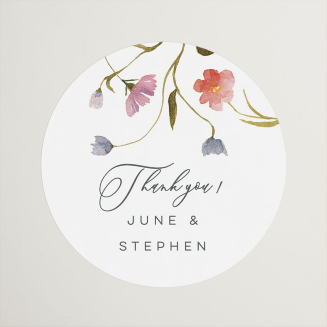 "Untied" - Wedding Favor Stickers in Sherbert by Erin Hodges - Front