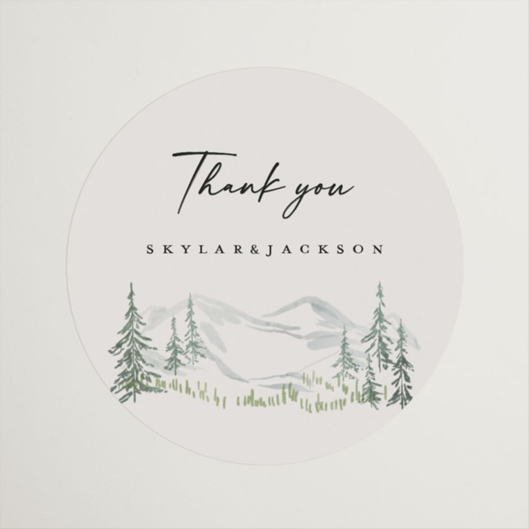 "Paradise" - Wedding Favor Stickers in Forest by Petra Kern - Front