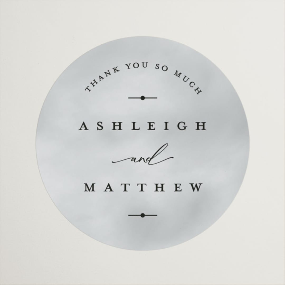 "Panoramic" - Wedding Favor Stickers in Cloud by Heather Schertzer - Front