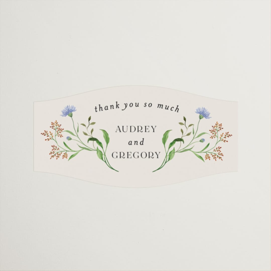 "Wild meadow" - Wedding Favor Stickers in Elder Flower by Sarah Knight - Front