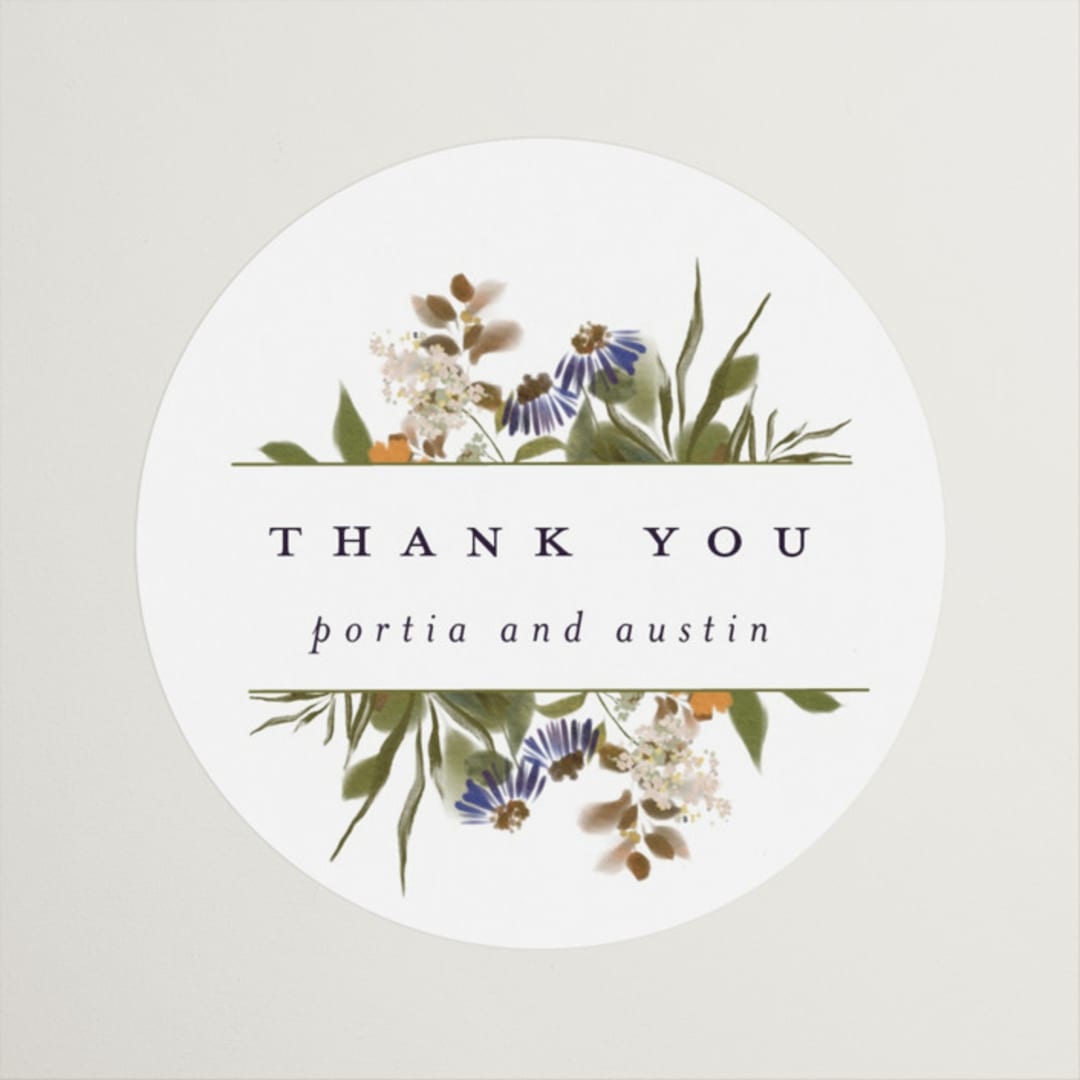 "Pressed Garden" - Wedding Favor Stickers in Fall by Grace Kreinbrink - Front