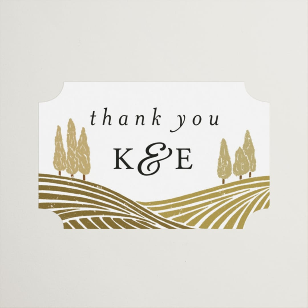 "Valley of the Moon" - Wedding Favor Stickers in Sage by Shiny Penny Studio - Front