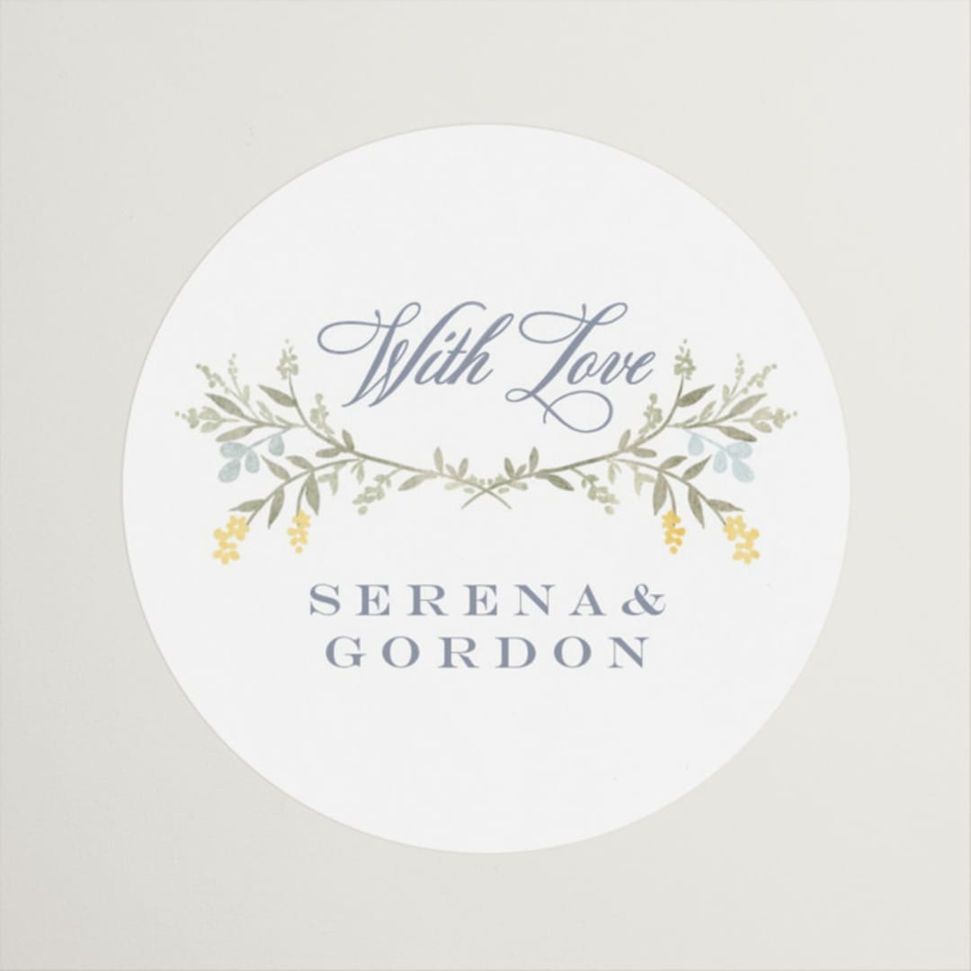 "Monogrammed" - Wedding Favor Stickers in Spring by Petra Kern - Front