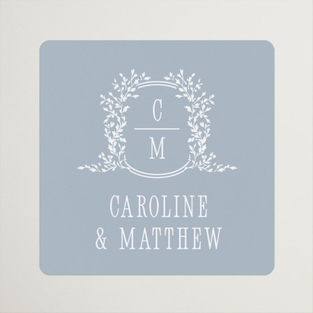 "Hartford" - Wedding Favor Stickers in Powder by Erin L. Wilson - Front