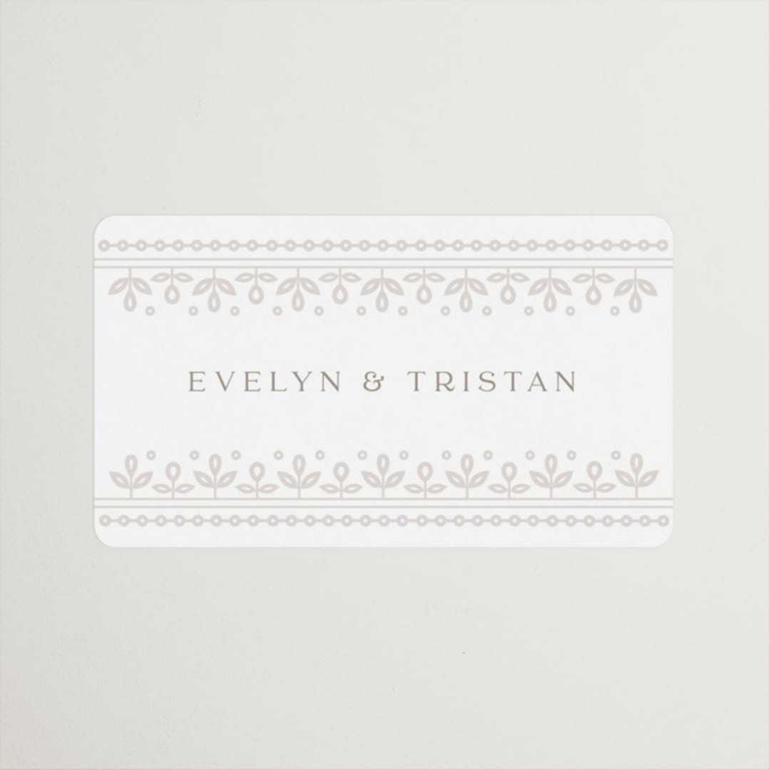 "Lace Trim" - Wedding Favor Stickers in Cream by Kristen Smith - Sticker
