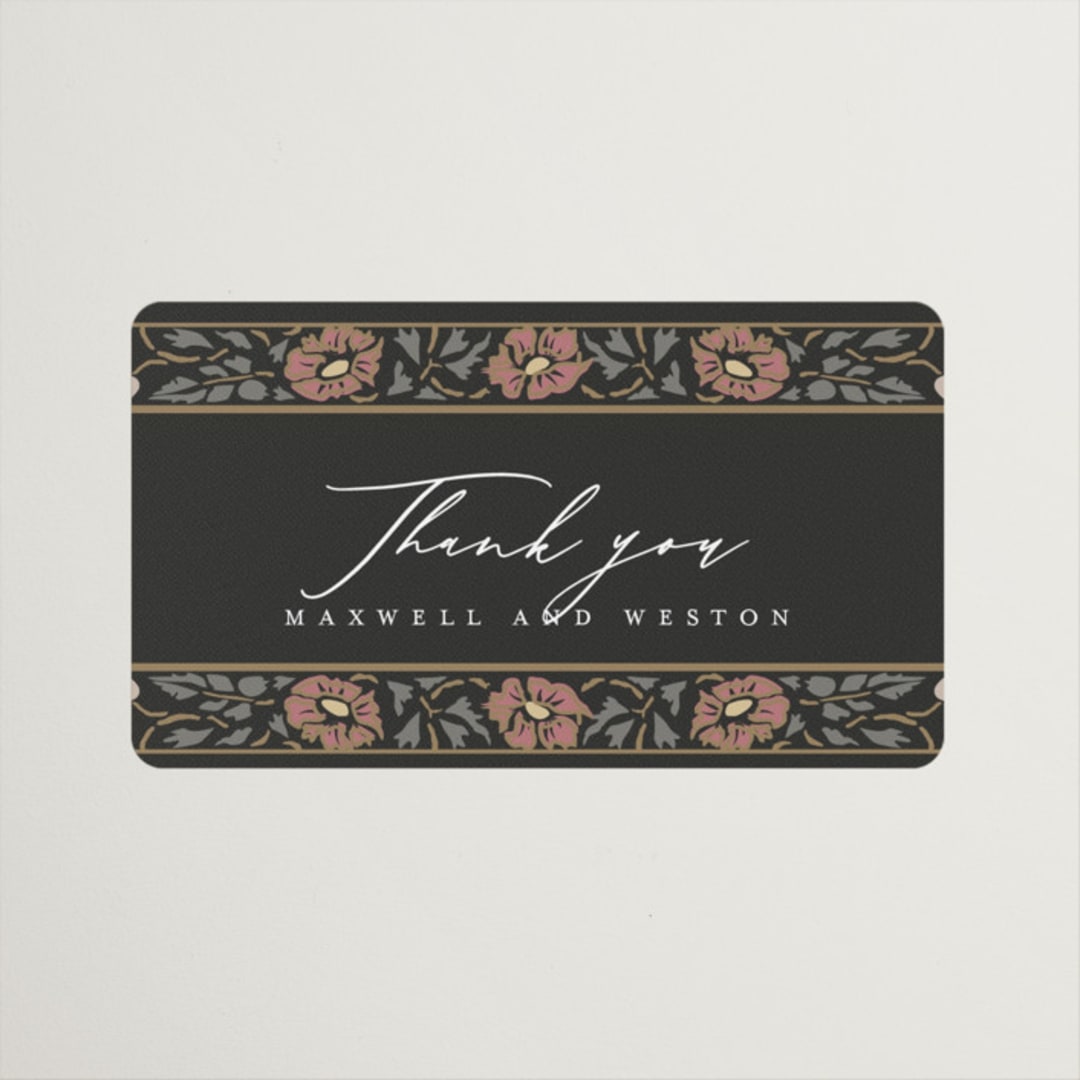 "Timeless Nature" - Wedding Favor Stickers in Ebony by Ana de Sousa - Front