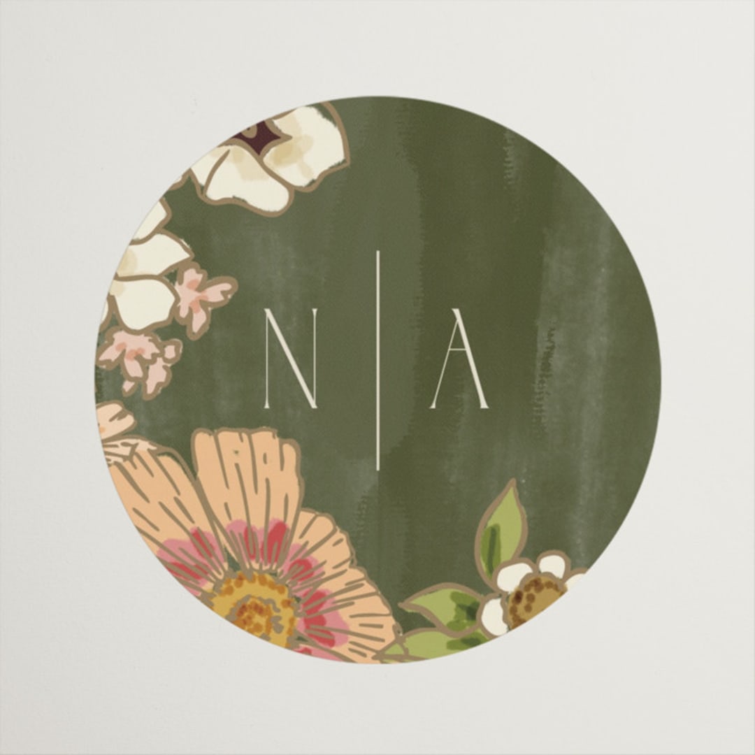 "In The Garden" - Wedding Favor Stickers in Sherbert by Leah Bisch - Front