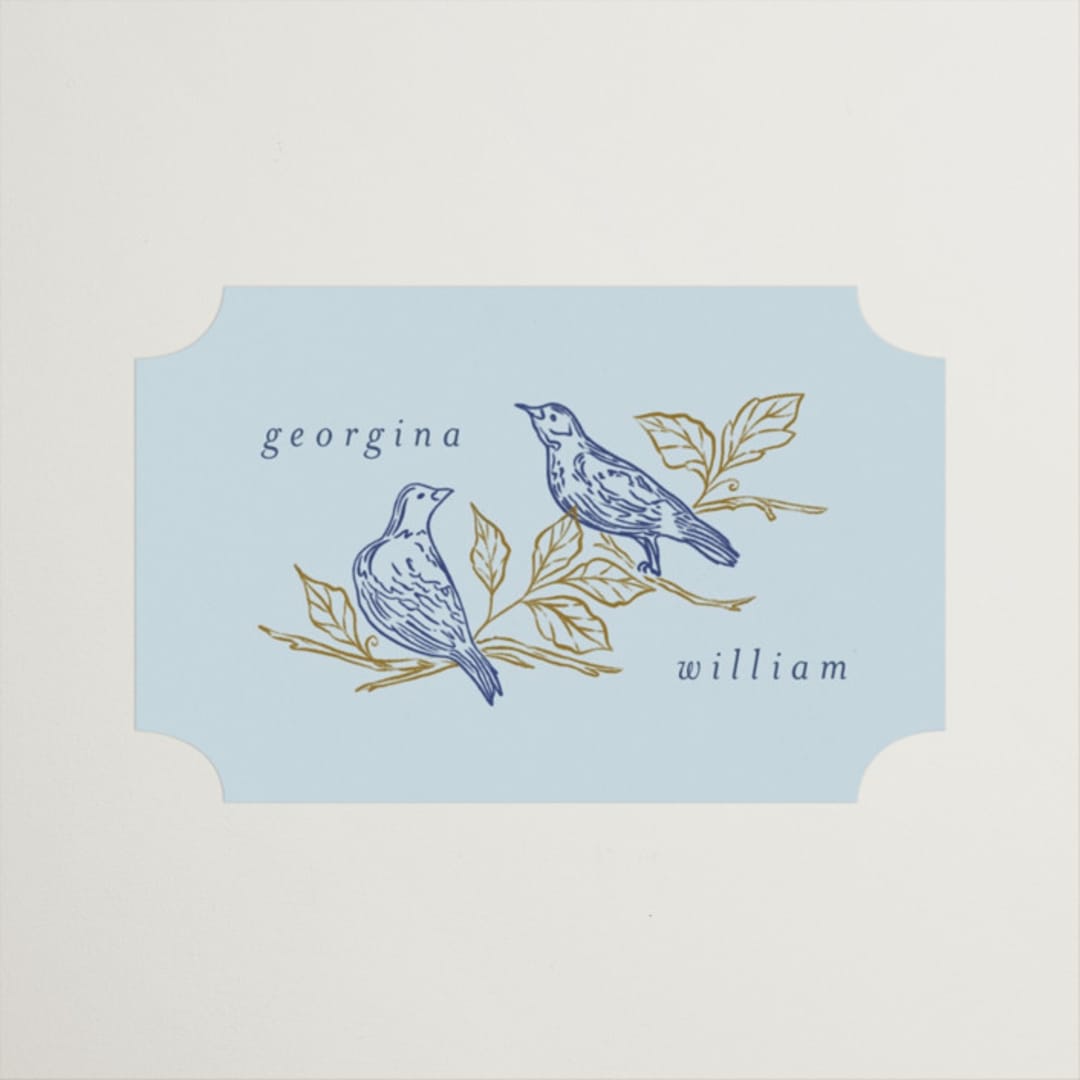"meet me in the garden" - Wedding Favor Stickers in Cornflower by Grae - Front