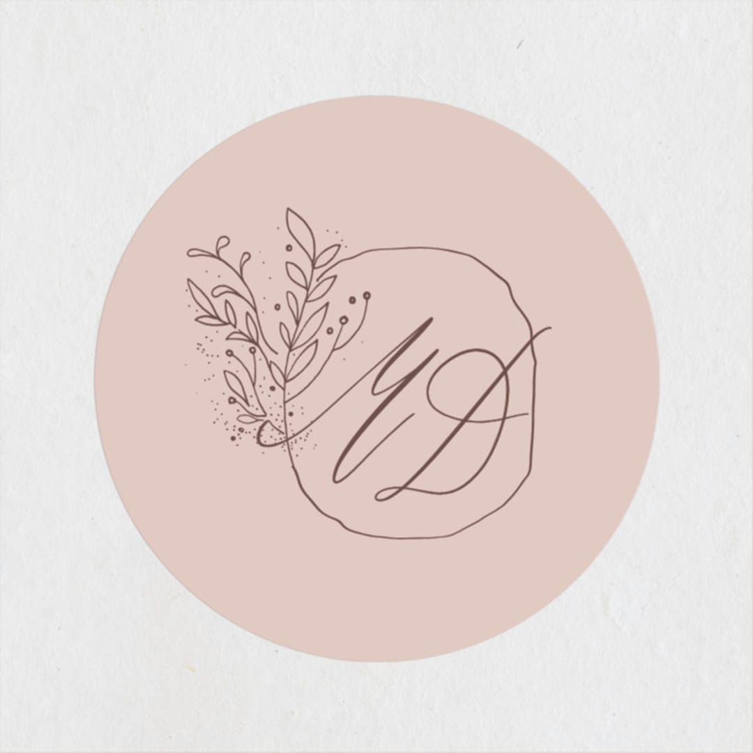 "Delicate monogram" - Wedding Favor Stickers in Blush by Lucrecia Caporale - Front