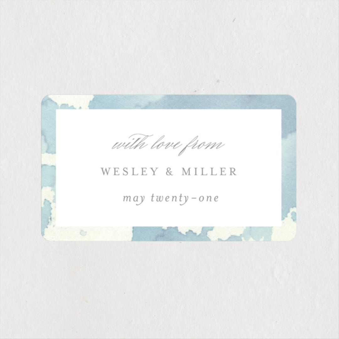 "Reverie" - Wedding Favor Stickers in Periwinkle by Sara Hicks Malone - Front