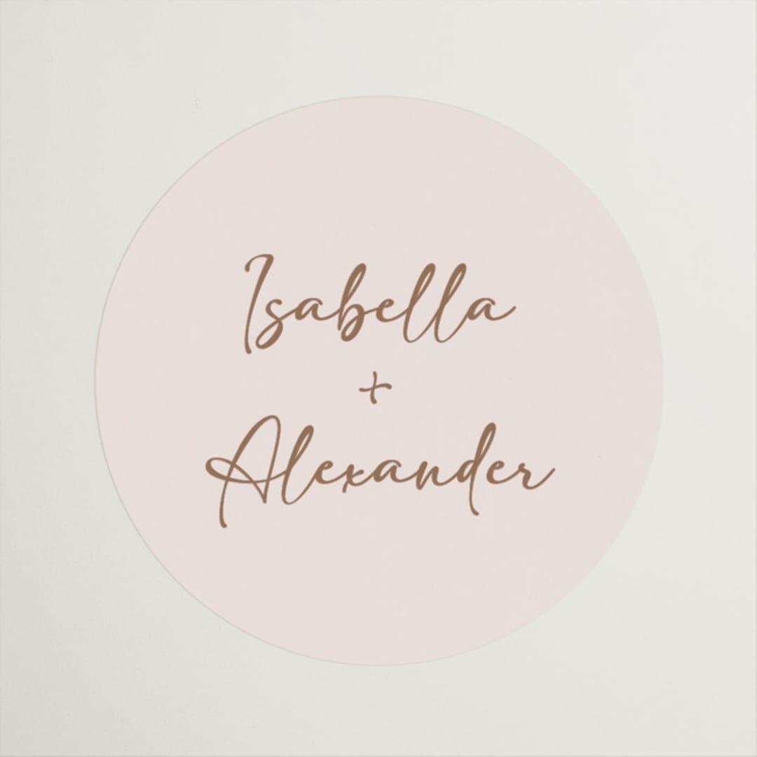 "Bella Bellissima" - Wedding Favor Stickers in Blush by Ani Somi - Front