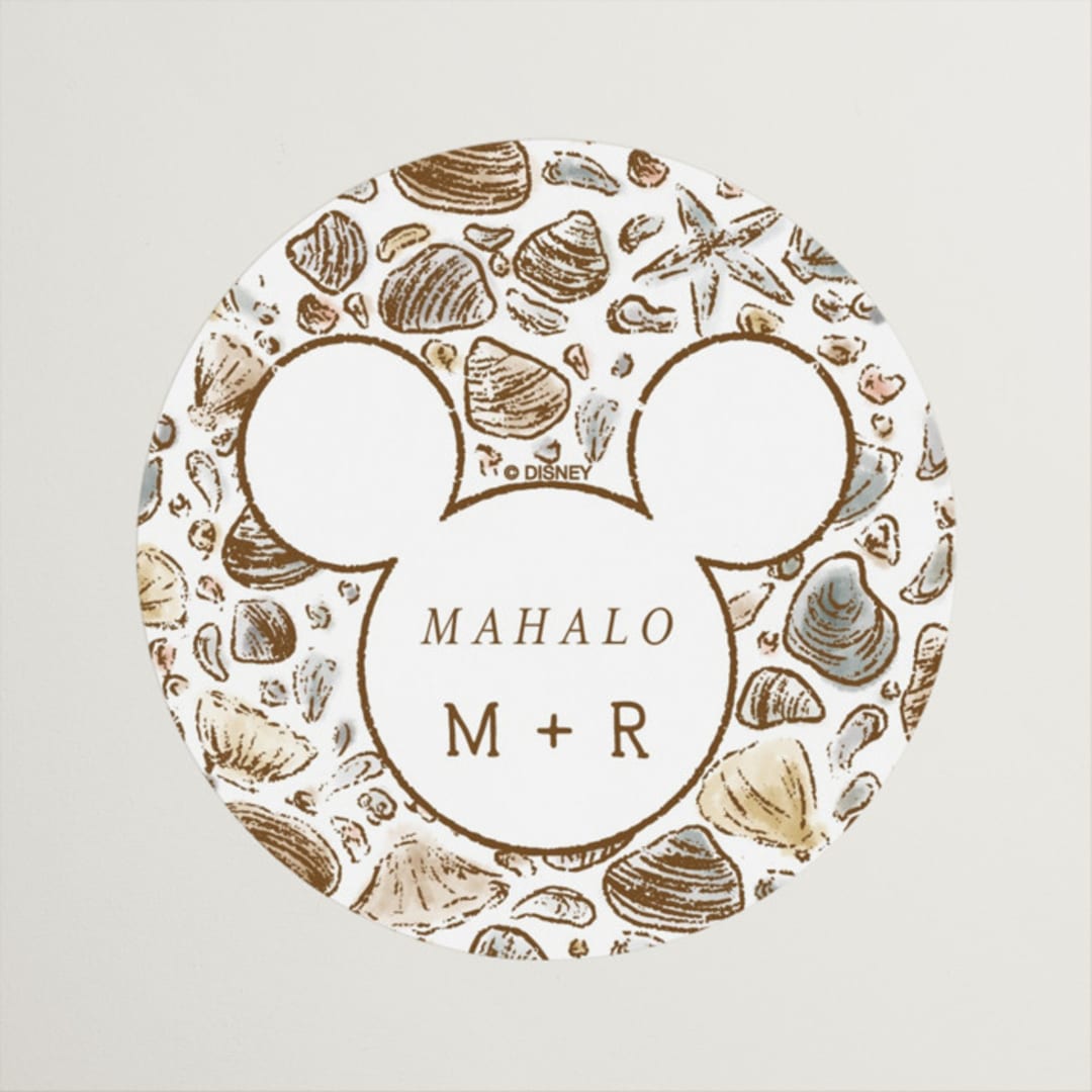 "Disney's Mickey Mouse Tropical Frame" - Wedding Favor Stickers in Earth by Shiny Penny Studio - Front