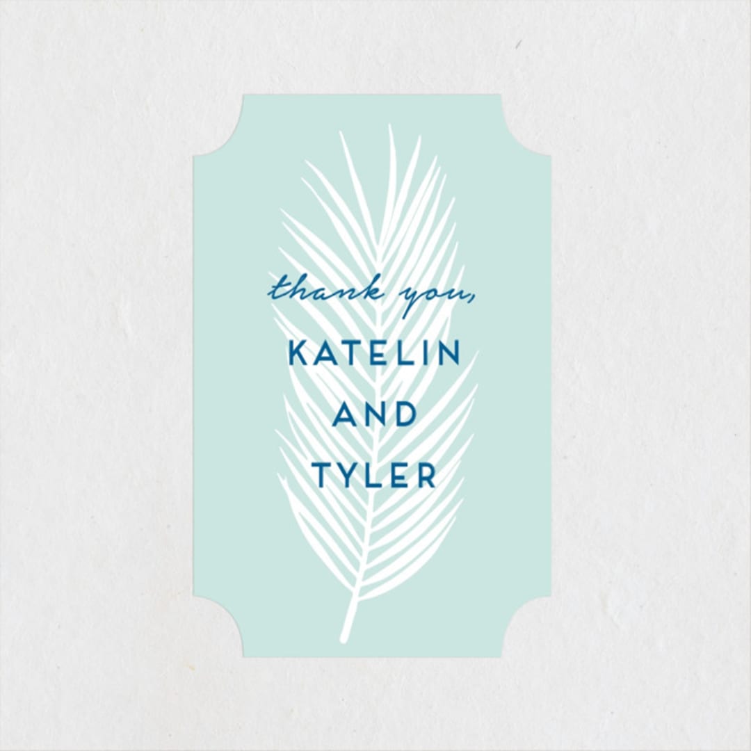 "Sea Crest" - Wedding Favor Stickers in Turquoise by Kaydi Bishop - Front