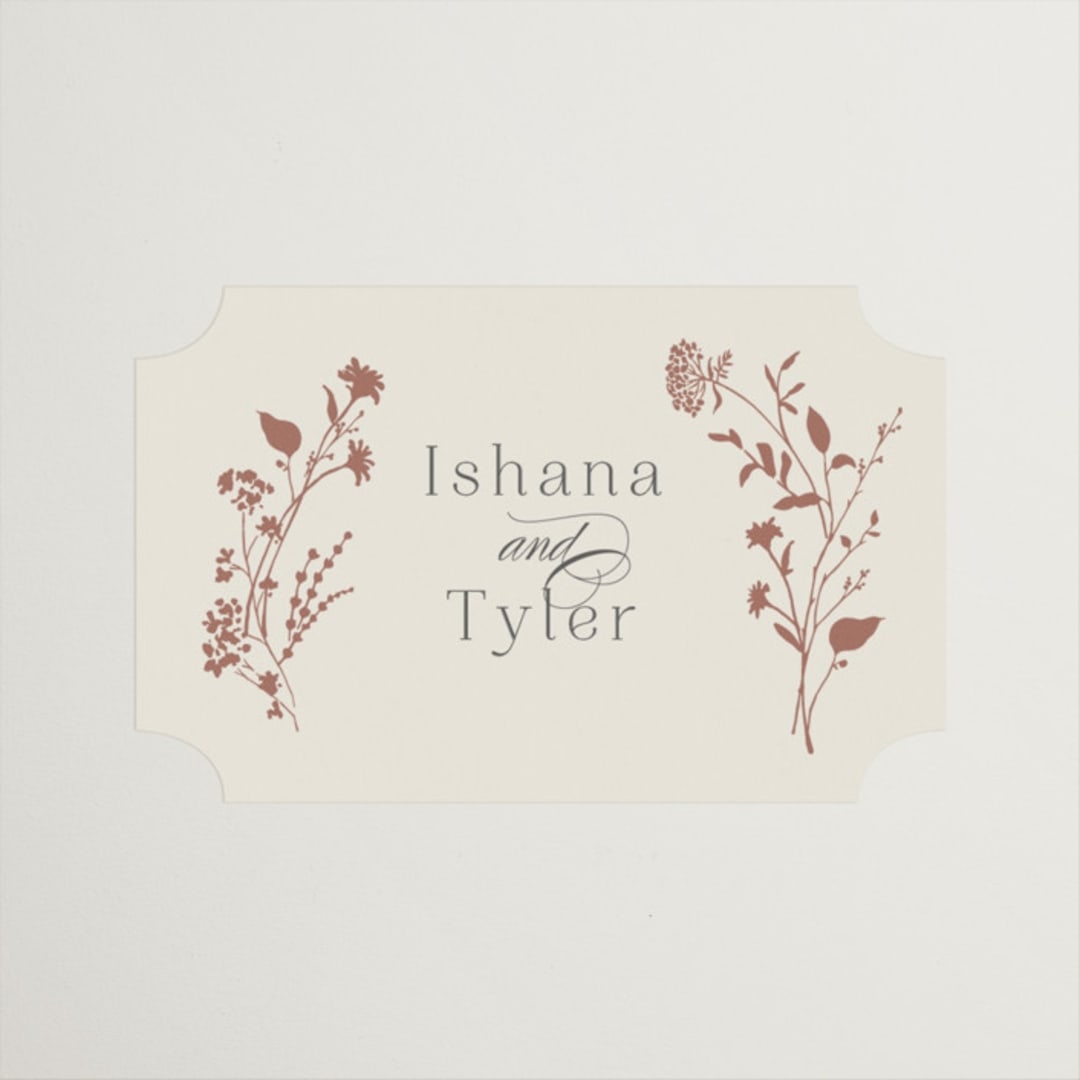 "Queen Anne's Lace" - Wedding Favor Stickers in Creme Brulee by Jennifer Wick - Front