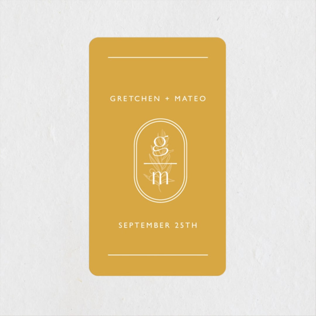 "goldfinch" - Wedding Favor Stickers in Sunshine by Lindsay Stetson Thompson - Front