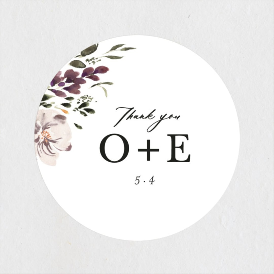 "iliya" - Wedding Favor Stickers in Bordeaux by Itsy Belle Studio - Front