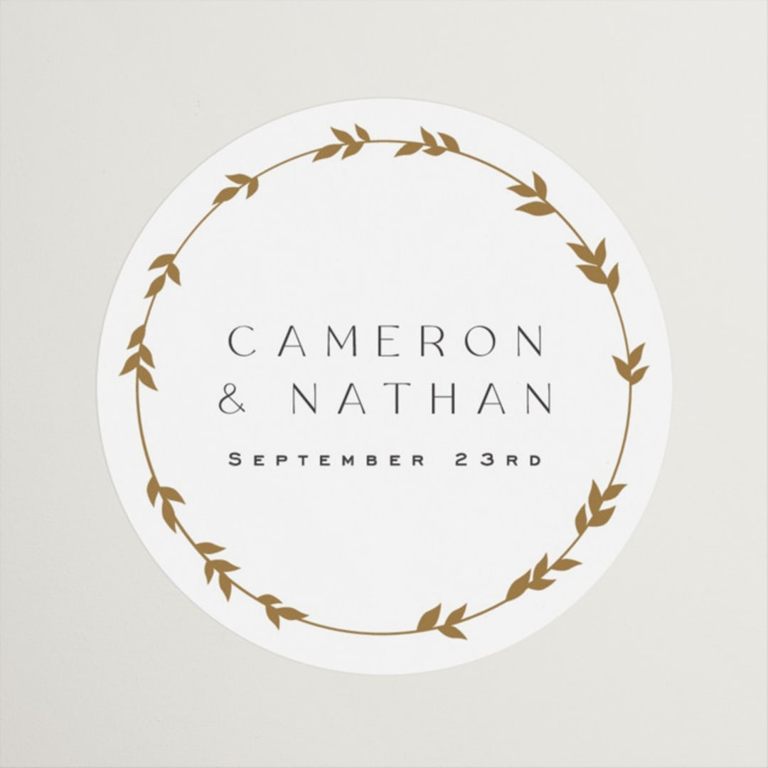 "Courtyard" - Wedding Favor Stickers in Lily by Owl and Toad - Front