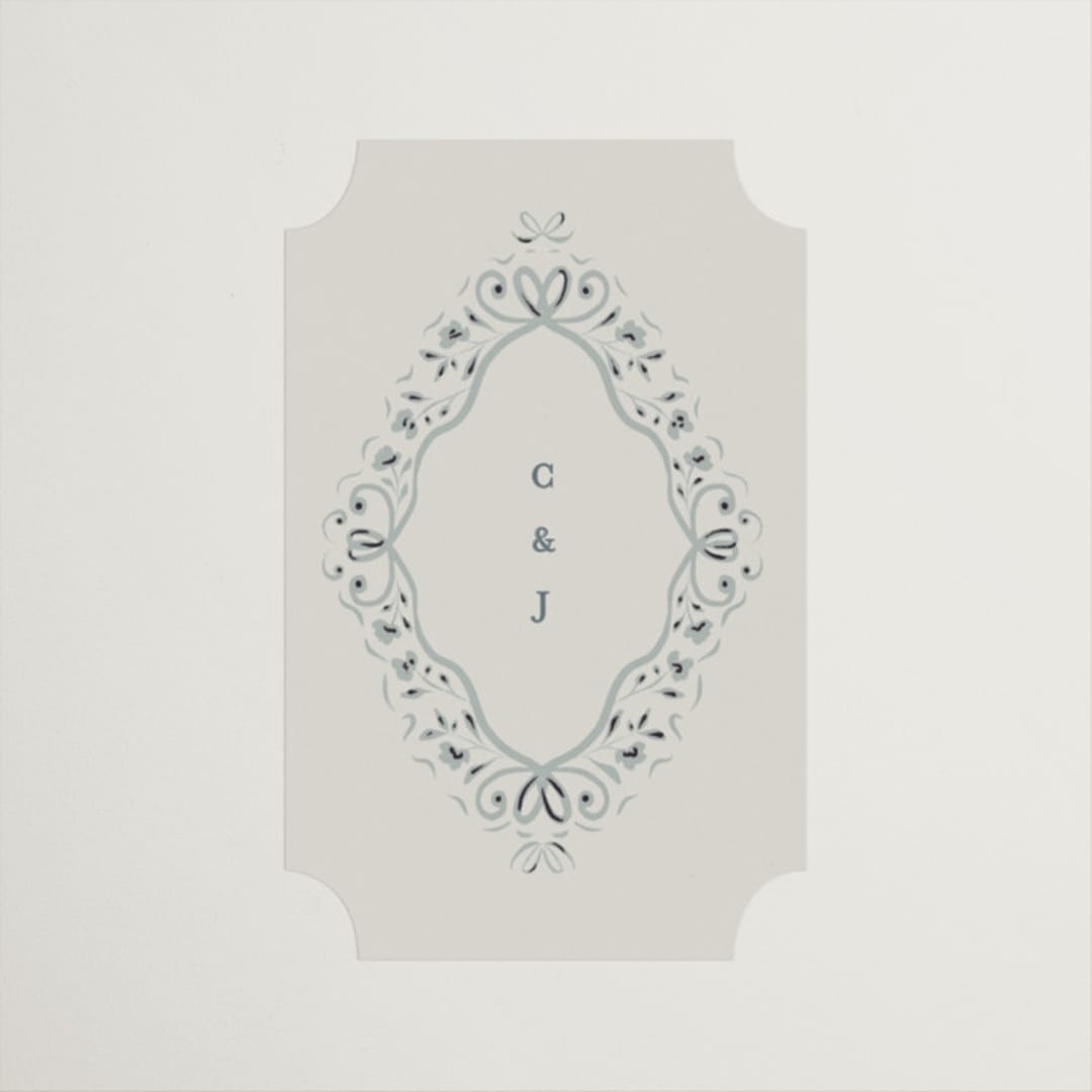 "Floral Romance" - Wedding Favor Stickers in Something Blue by Gwen Bedat - Front