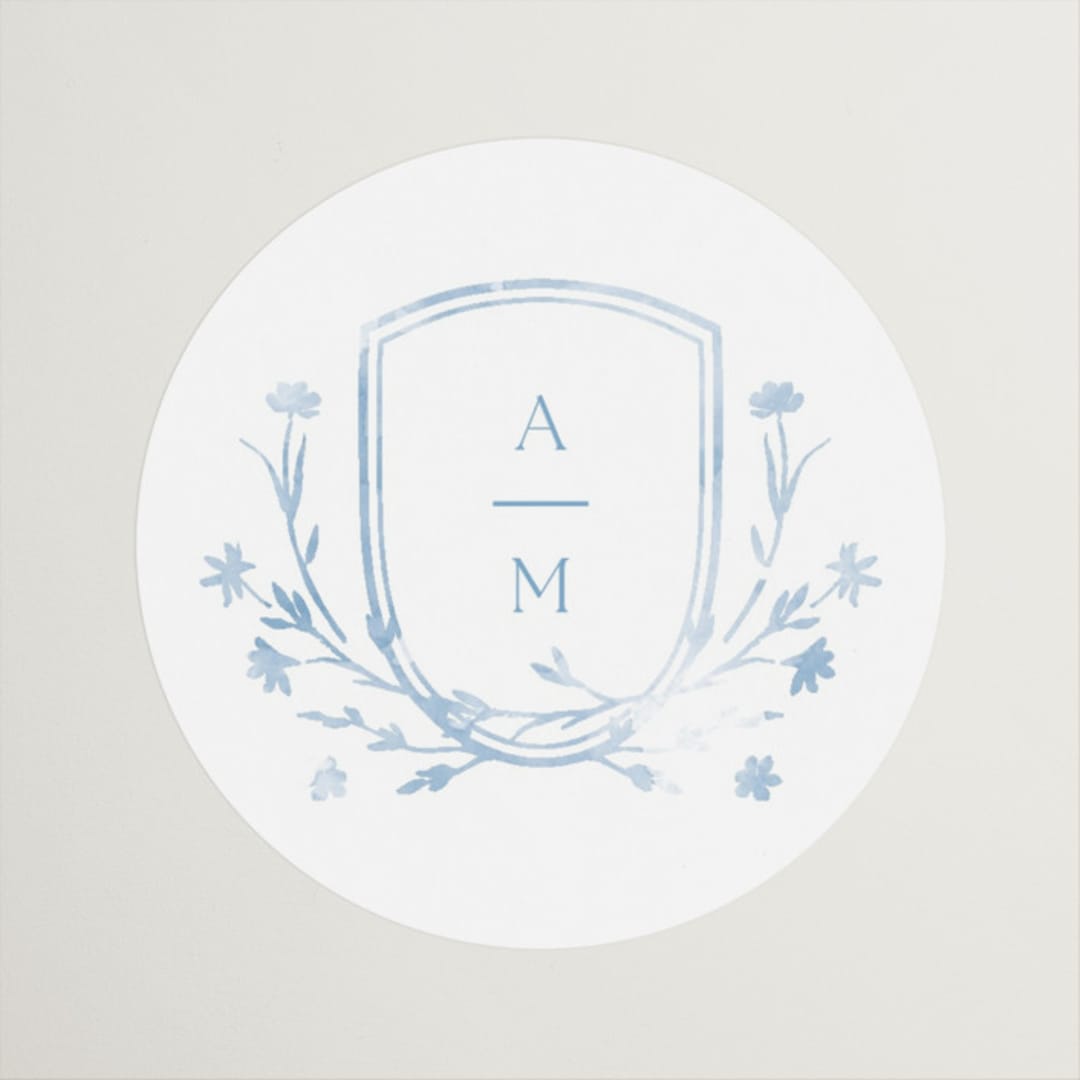 "storybook garden" - Wedding Favor Stickers in Bluebell by Kristie Kern - Front