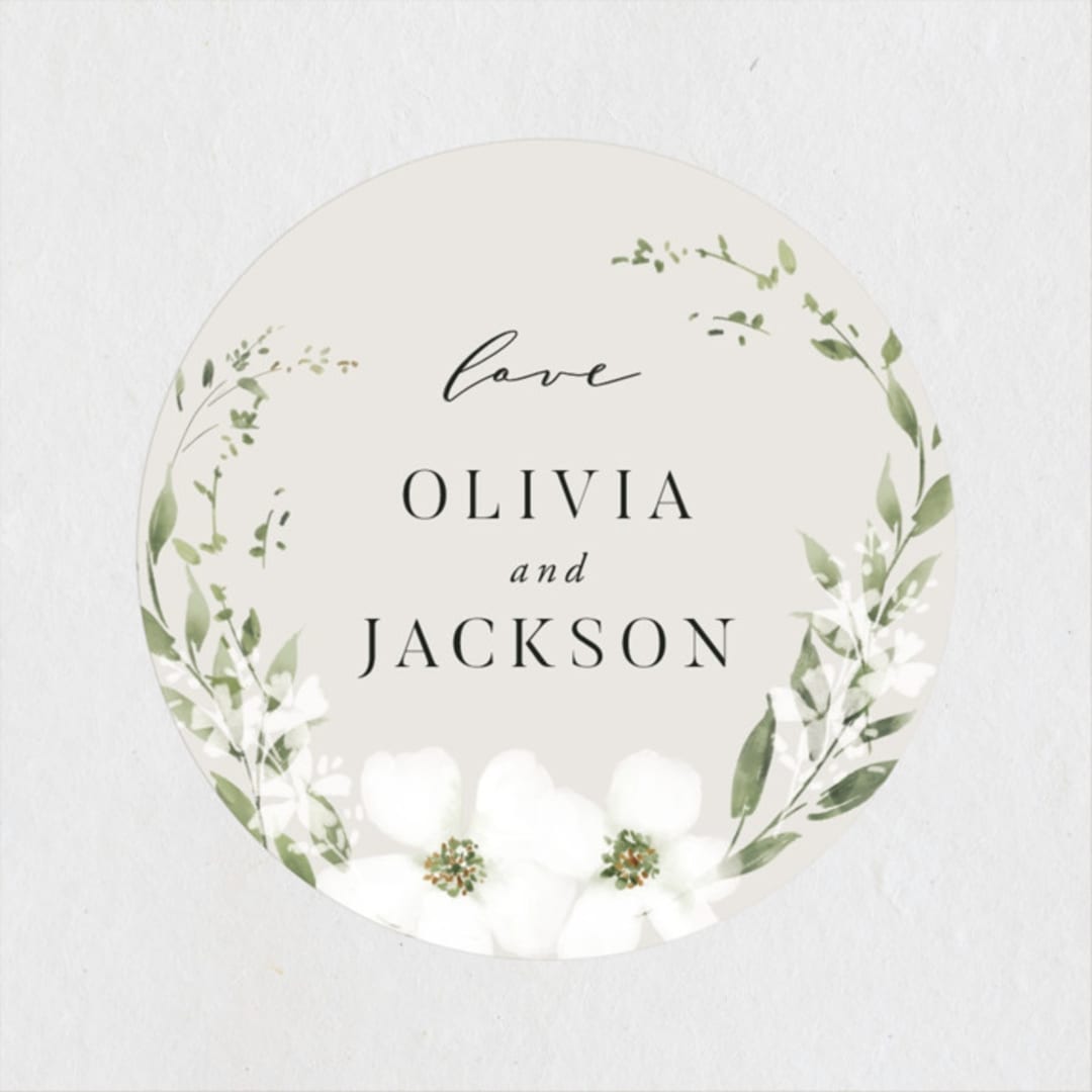 "Verde" - Wedding Favor Stickers in Meadow by Petra Kern - Front