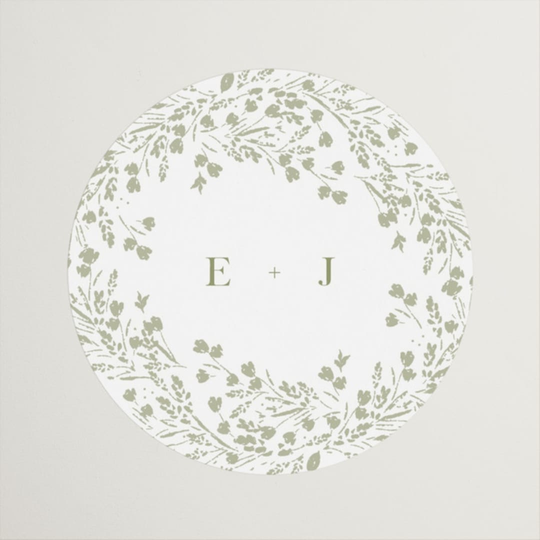 "Villa" - Wedding Favor Stickers in Leaf by Kristie Kern - Front