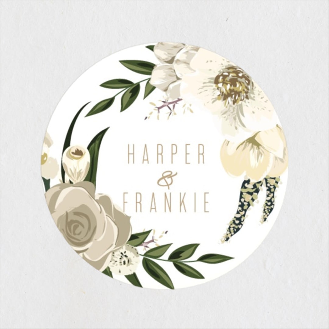 "jewel" - Wedding Favor Stickers in Onyx by Susan Moyal - Front