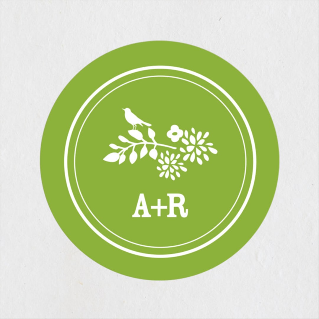 "Fling" - Wedding Favor Stickers in Leaf by Andrea Mentzer - Front